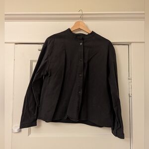 Muji Charcoal Stand Collar Shirt Jacket in XS/S